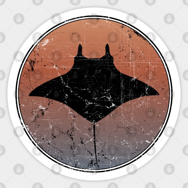 Manta Ray Sticker by NicGrayTees